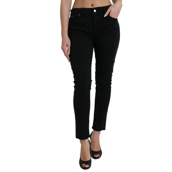 Dolce & Gabbana Black Skinny Cotton Mid Waisted Denim Jeans